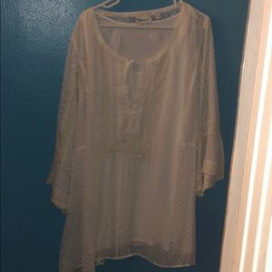 White blouse with attached undershirt